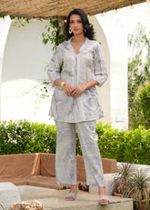 Sage Green Marble Print A-Line Co-ord Set