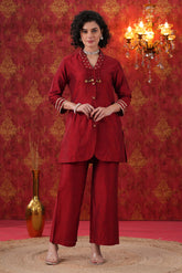 Red Glitz Red Jacket Co-ord Set