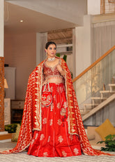 Rust Rakhtim Lehenga Set with Blouse