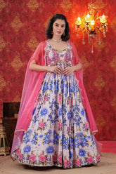 French Peony Cape Gown Set