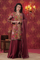 Maroon Desire Hand Embellished Sharara Set