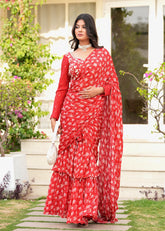 Kajraa Bling Ruffle Pre Draped Saree