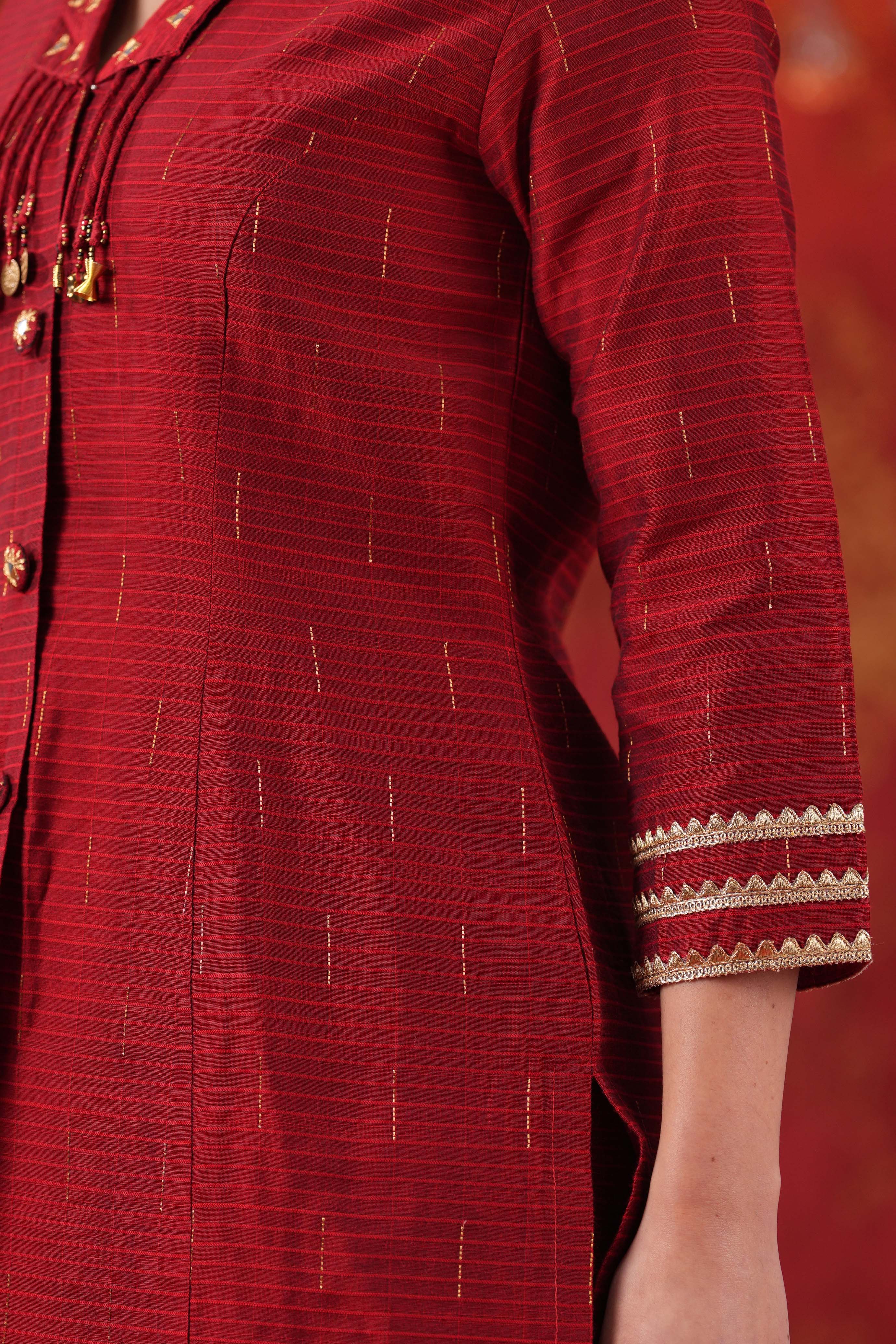 Red Glitz Red Jacket Co-ord Set