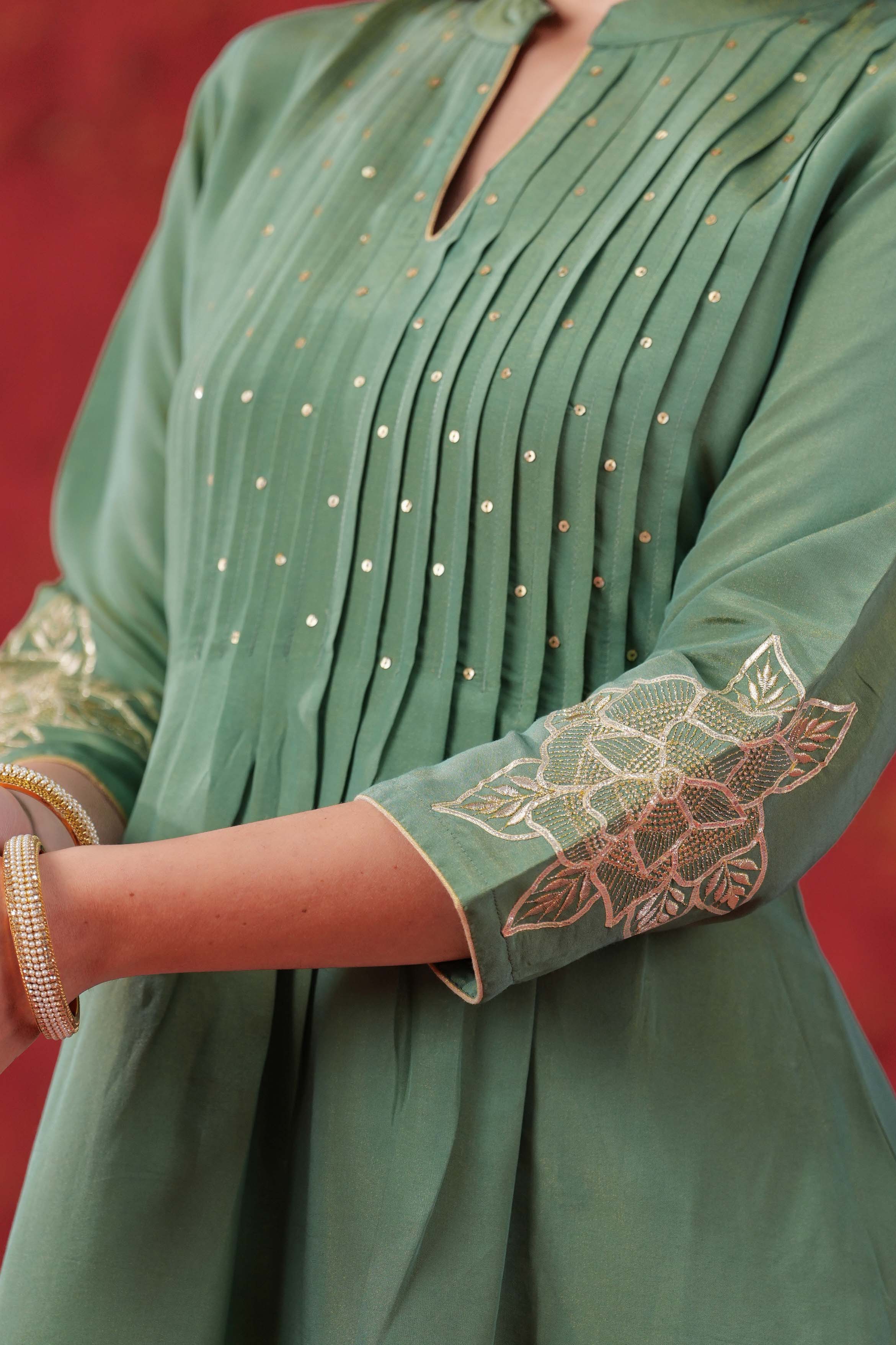 Angoori Kurta Set with Organza Dupatta