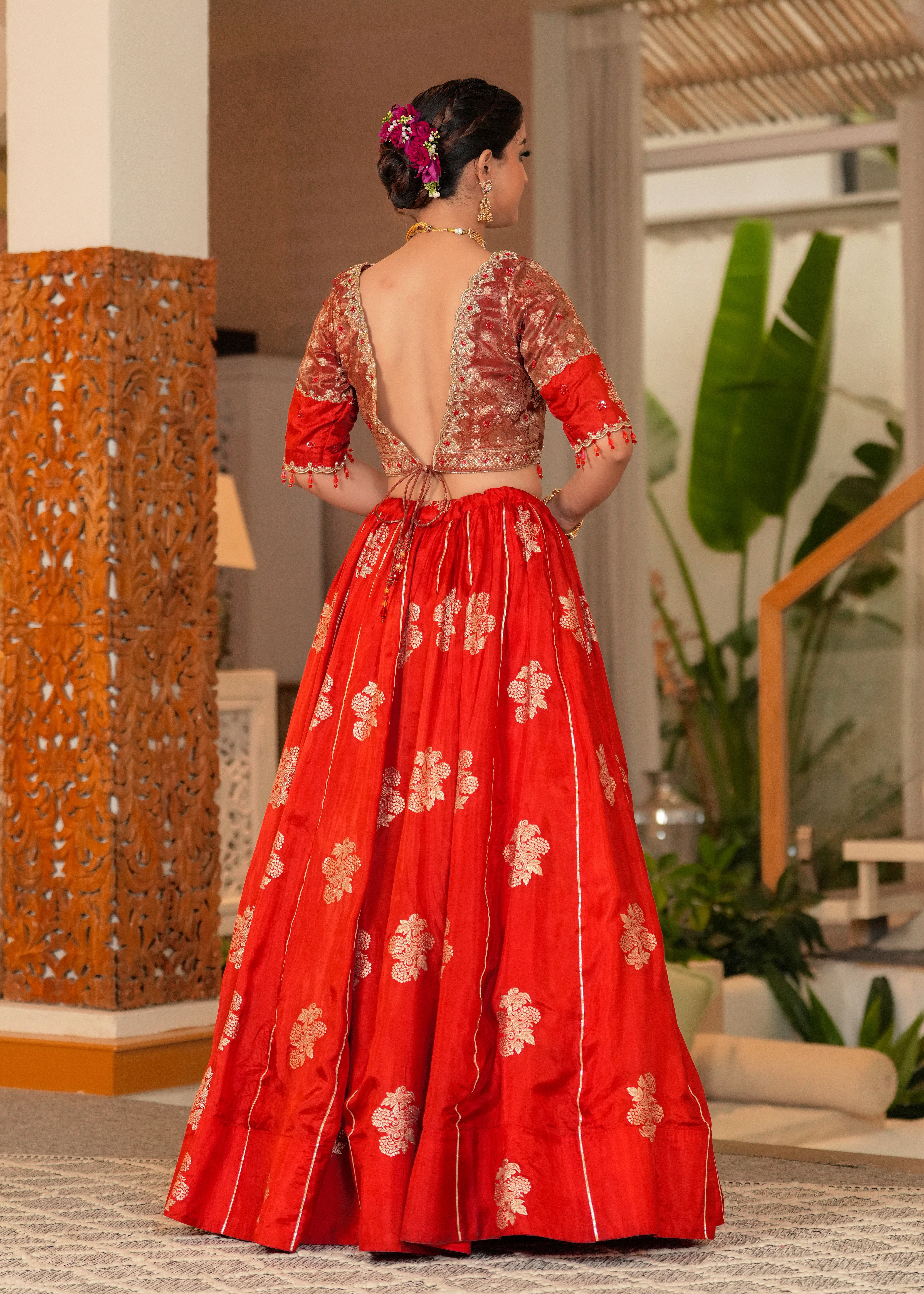 Rust Rakhtim Lehenga Set with Blouse
