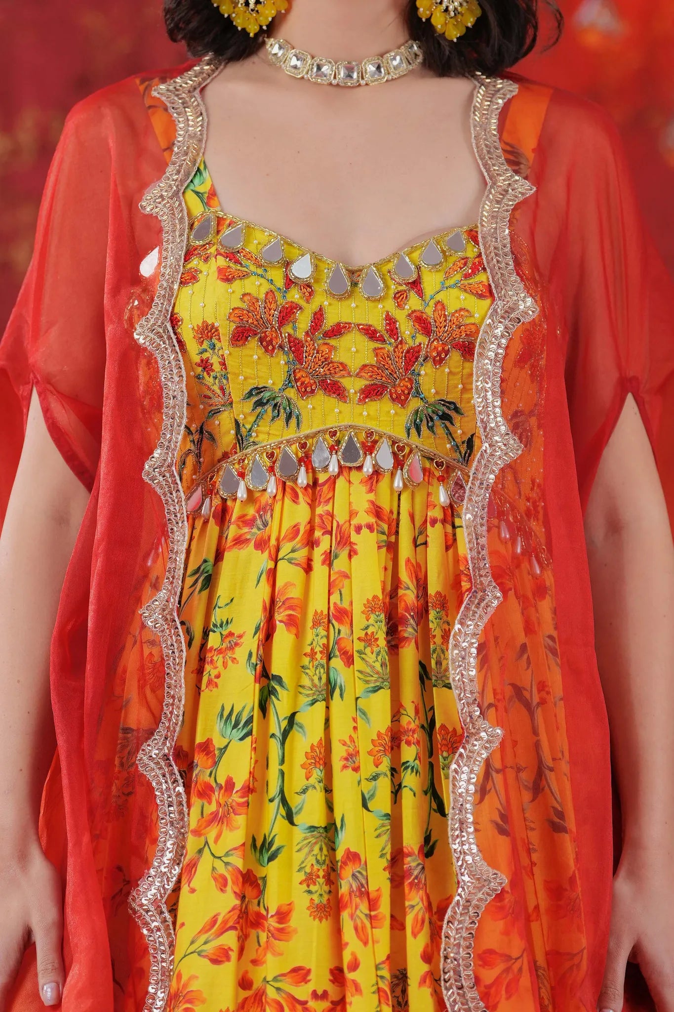 Marigold Cape Gown Set