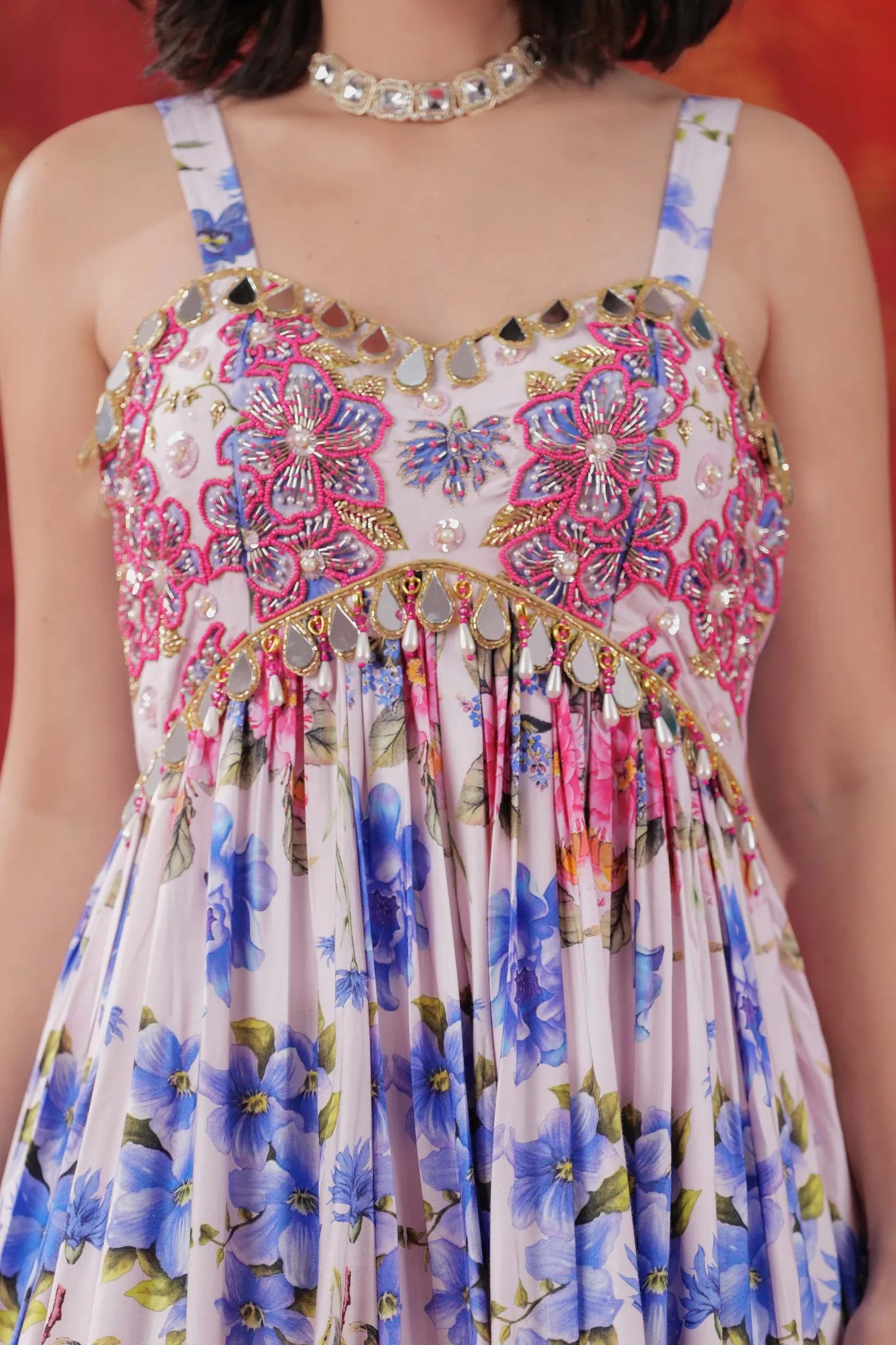 French Peony Cape Gown Set