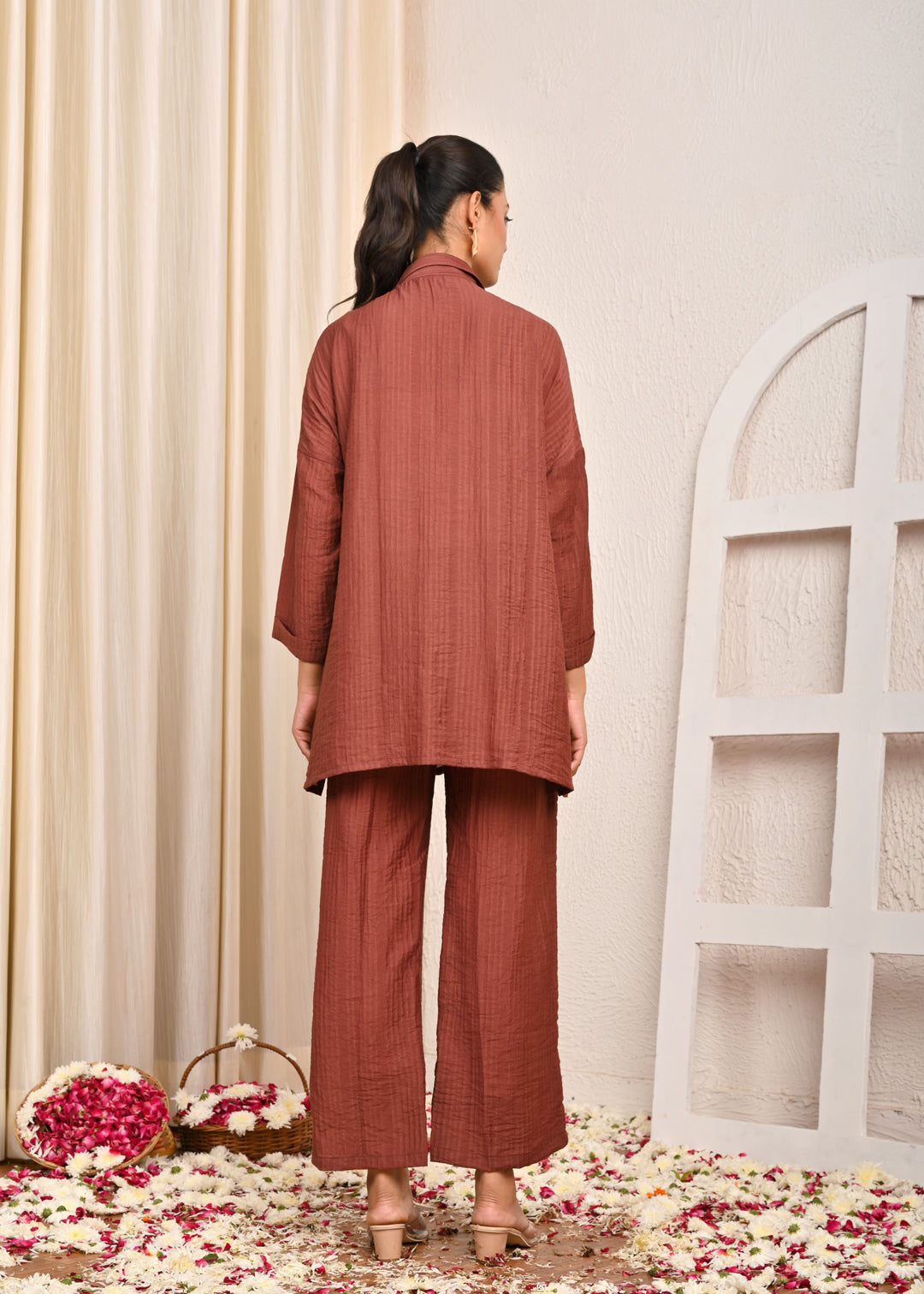 Bhoora Silk Crinkle Kaftan Co-ord Set
