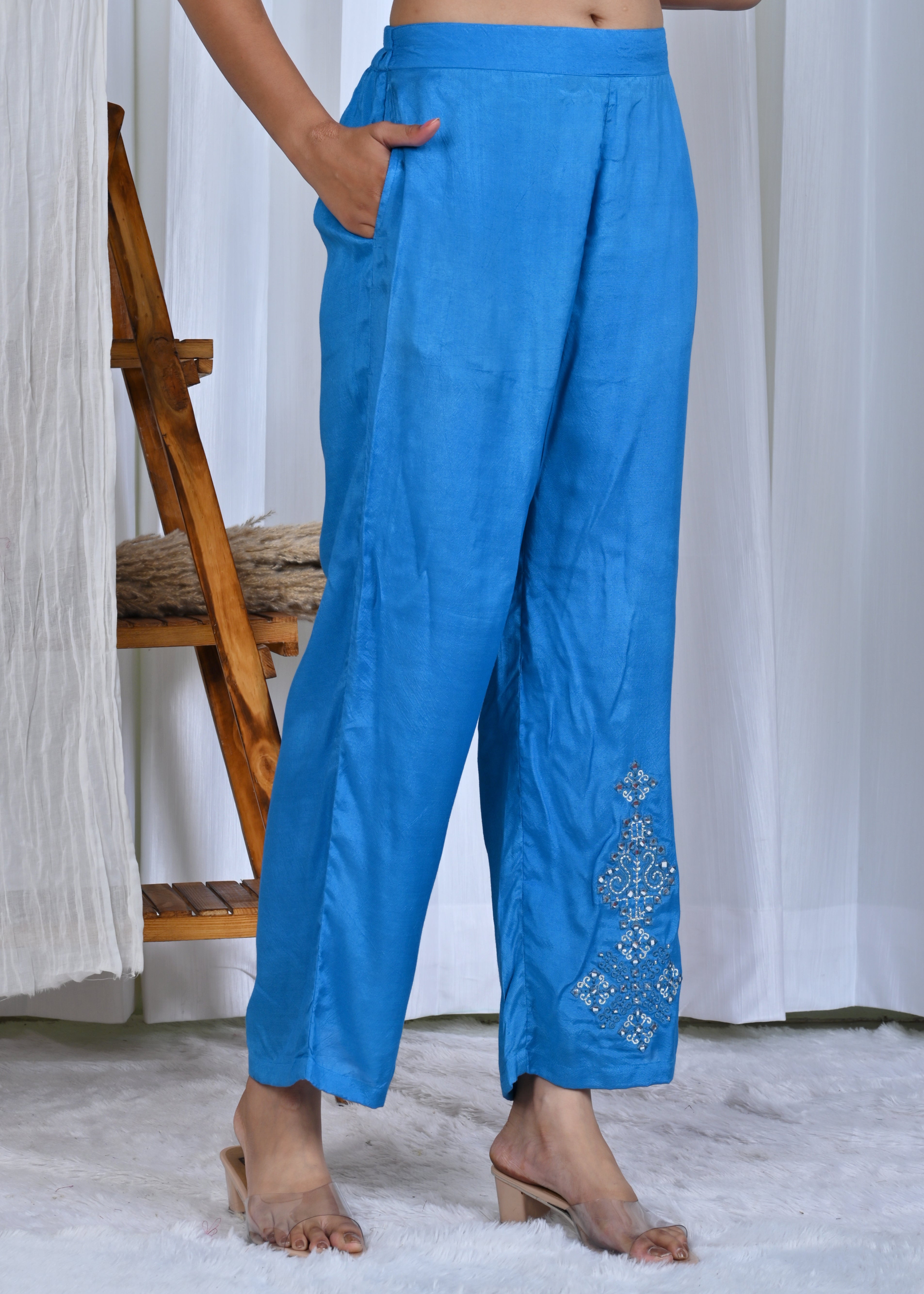 Saaj Sheesh Mahal Mul Chanderi Co-ord Set