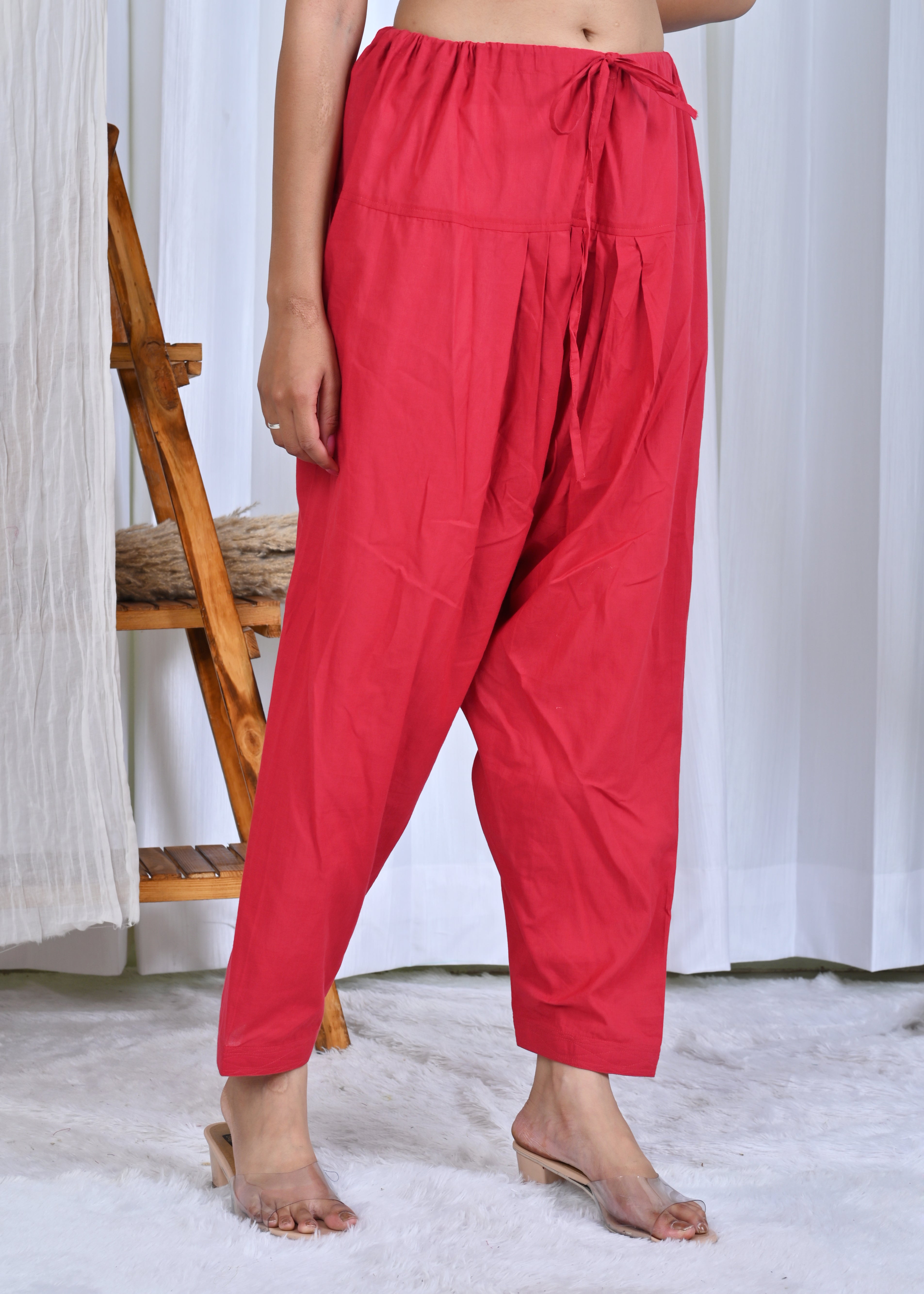 Laal Ritu Embroidered A-Line Kurta Set with Leheriya Dupatta