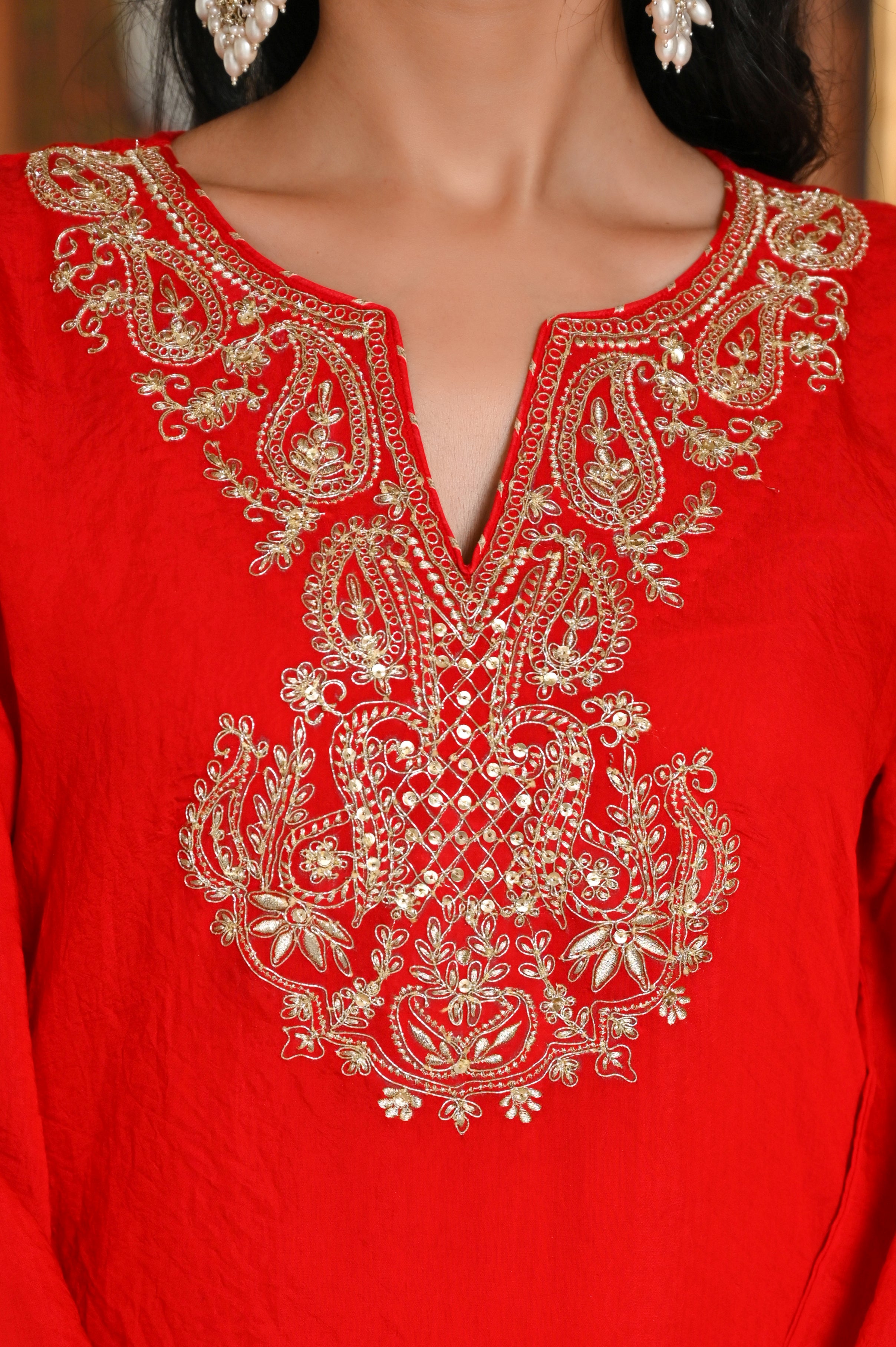 Rani Dori Work Chanderi Kurta Dupatta Set