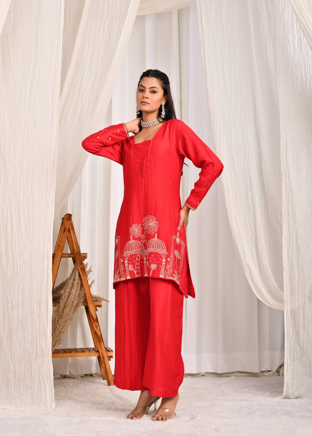 Jag Mag Mahal Embroidered A-Line Co-ord Set