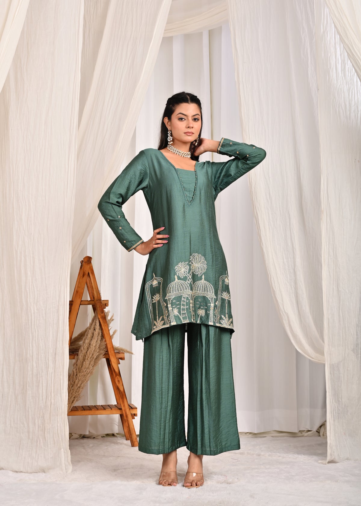 Jag Mag Mahal Embroidered A-Line Co-ord Set