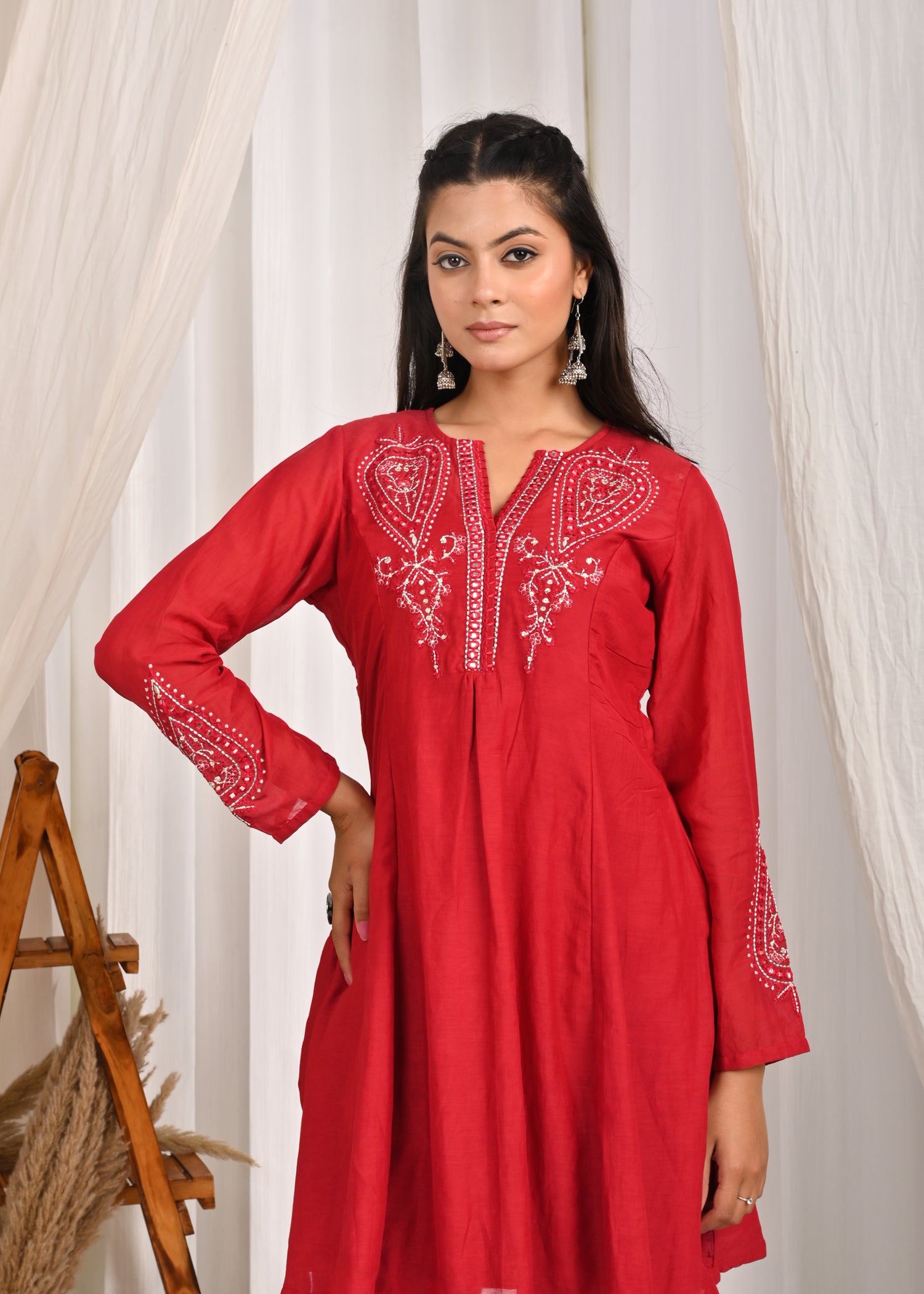 Saaj Sheesh Mahal Mul Chanderi Co-ord Set