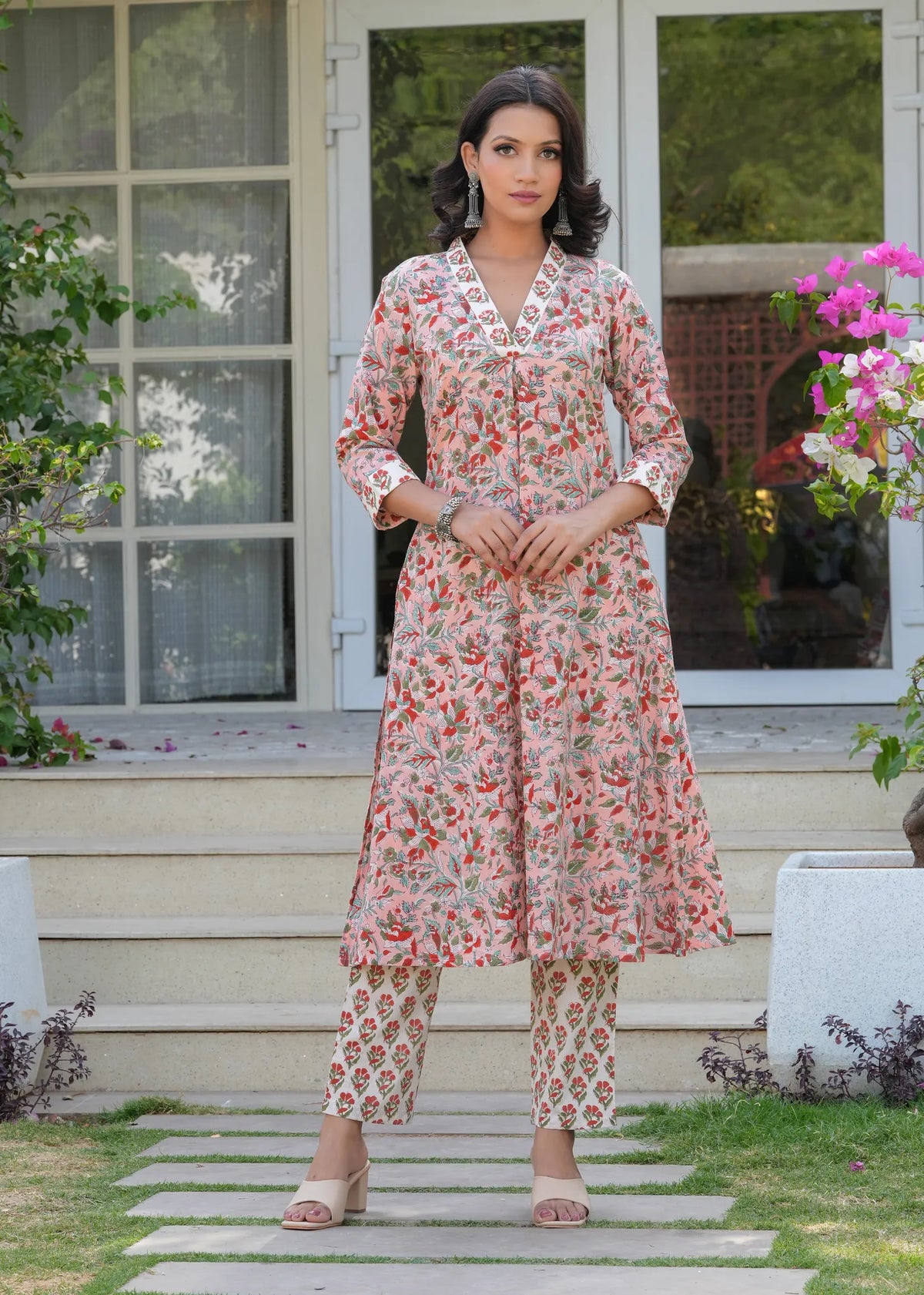 Block Print A-Line Kurta