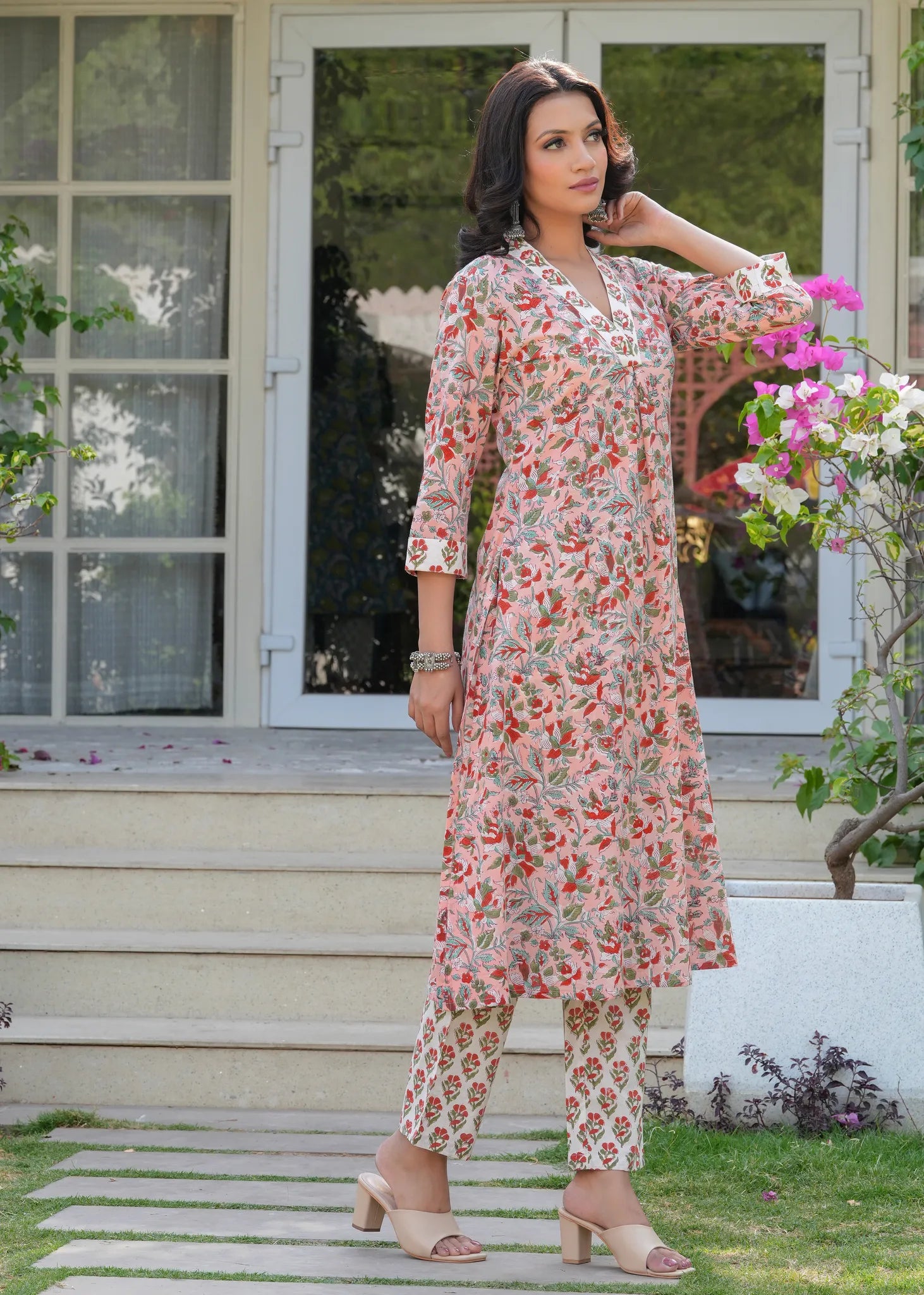 Block Print A-Line Kurta