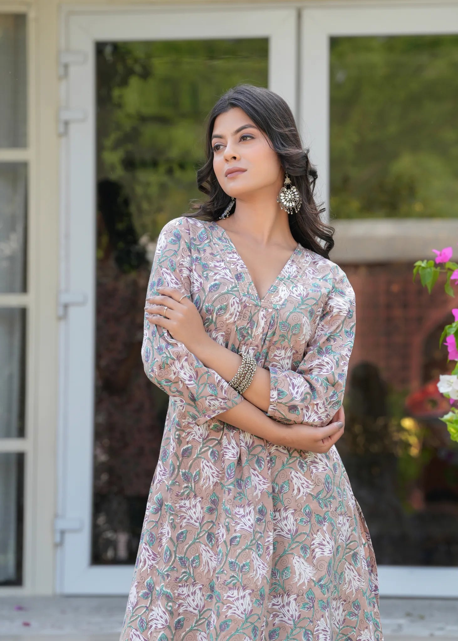 Biscut Floral Hand Blocked Kurta Salwar Set