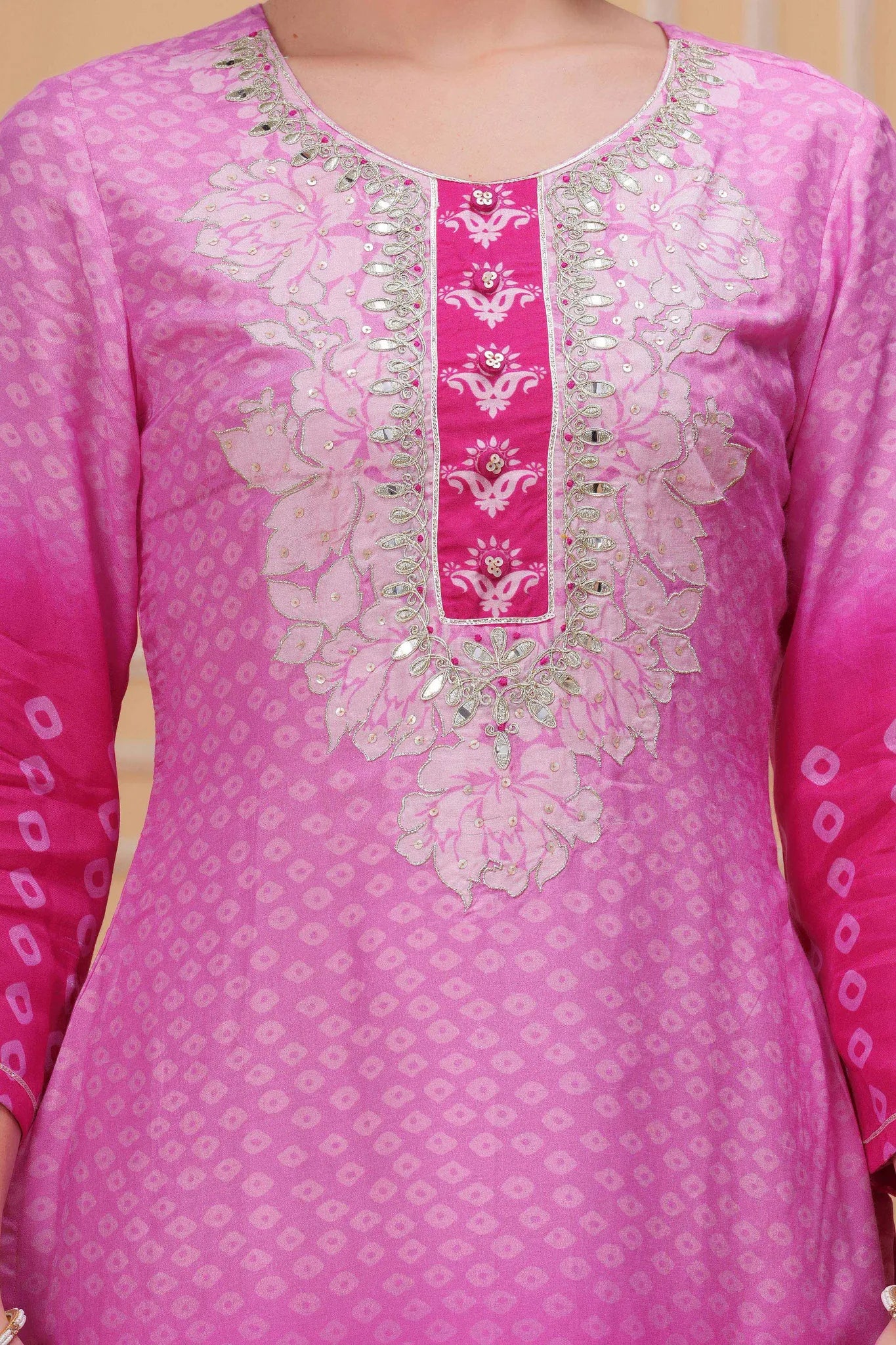 Gulabi Gul Straight Suit Set