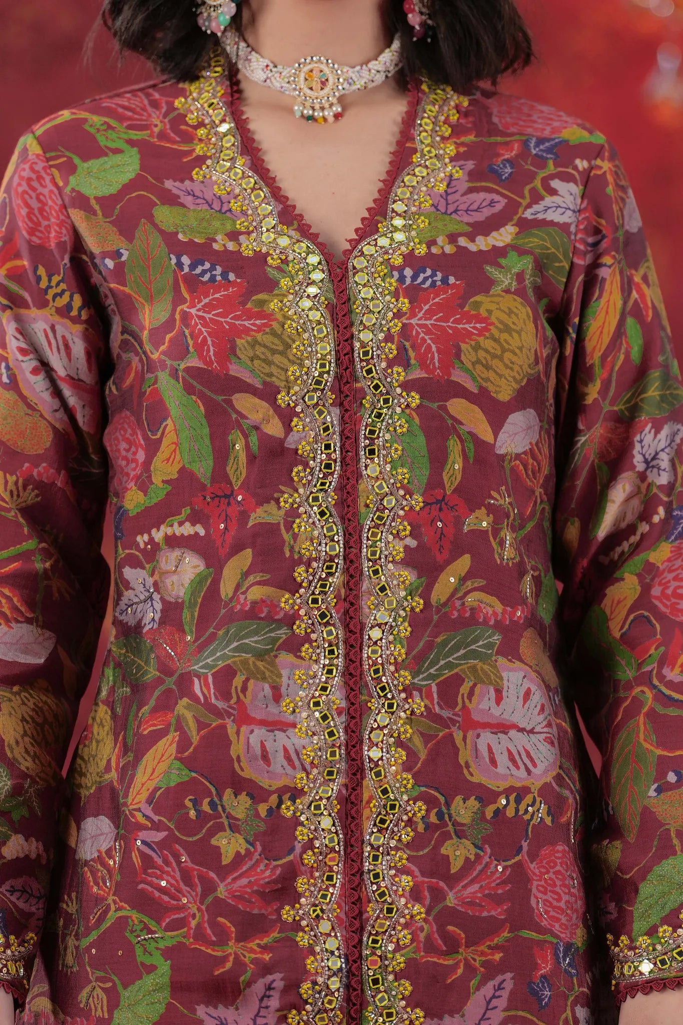 Maroon Desire Hand Embellished Sharara Set