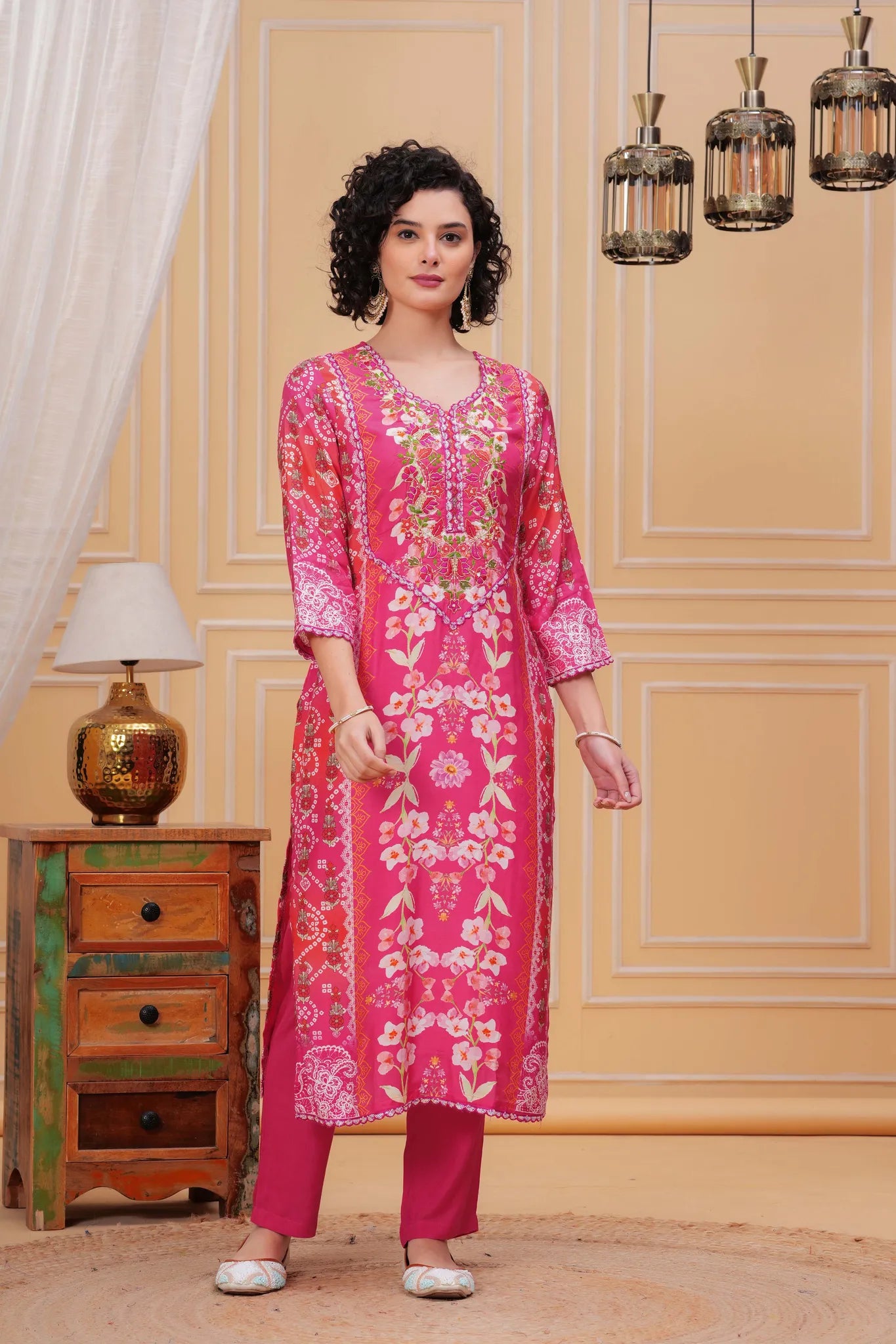 Floral Circus Straight Kurta Suit Set