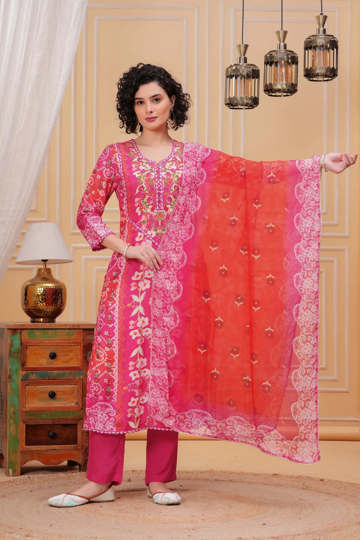 Floral Circus Straight Kurta Suit Set