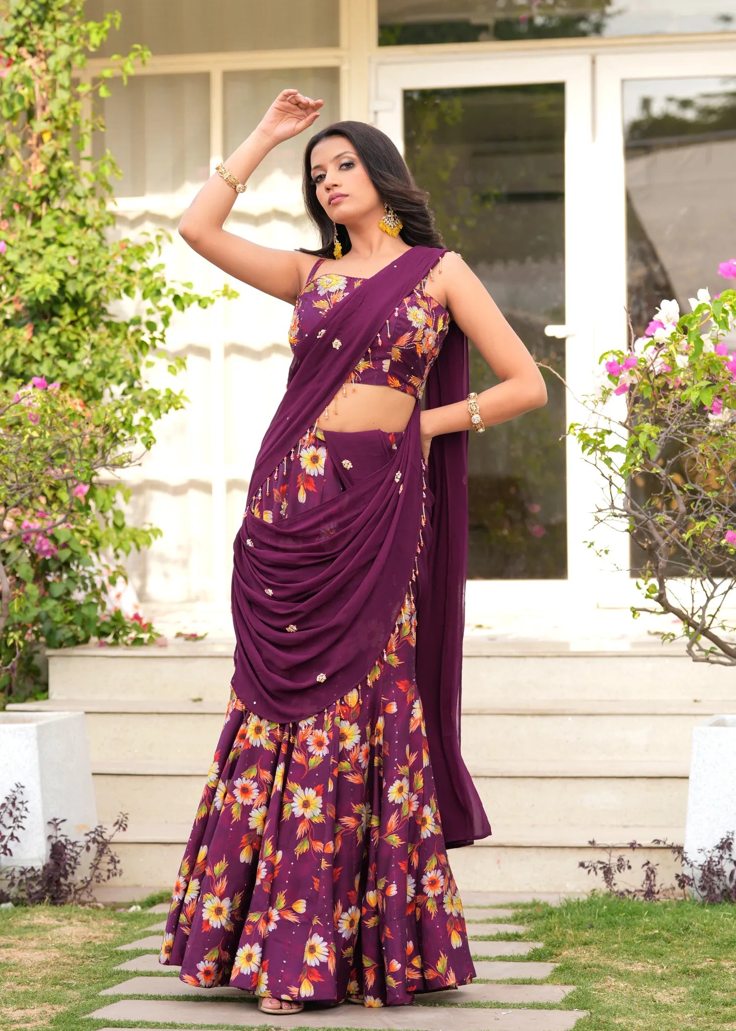 Jaamuni Bling Pre Draped Saree