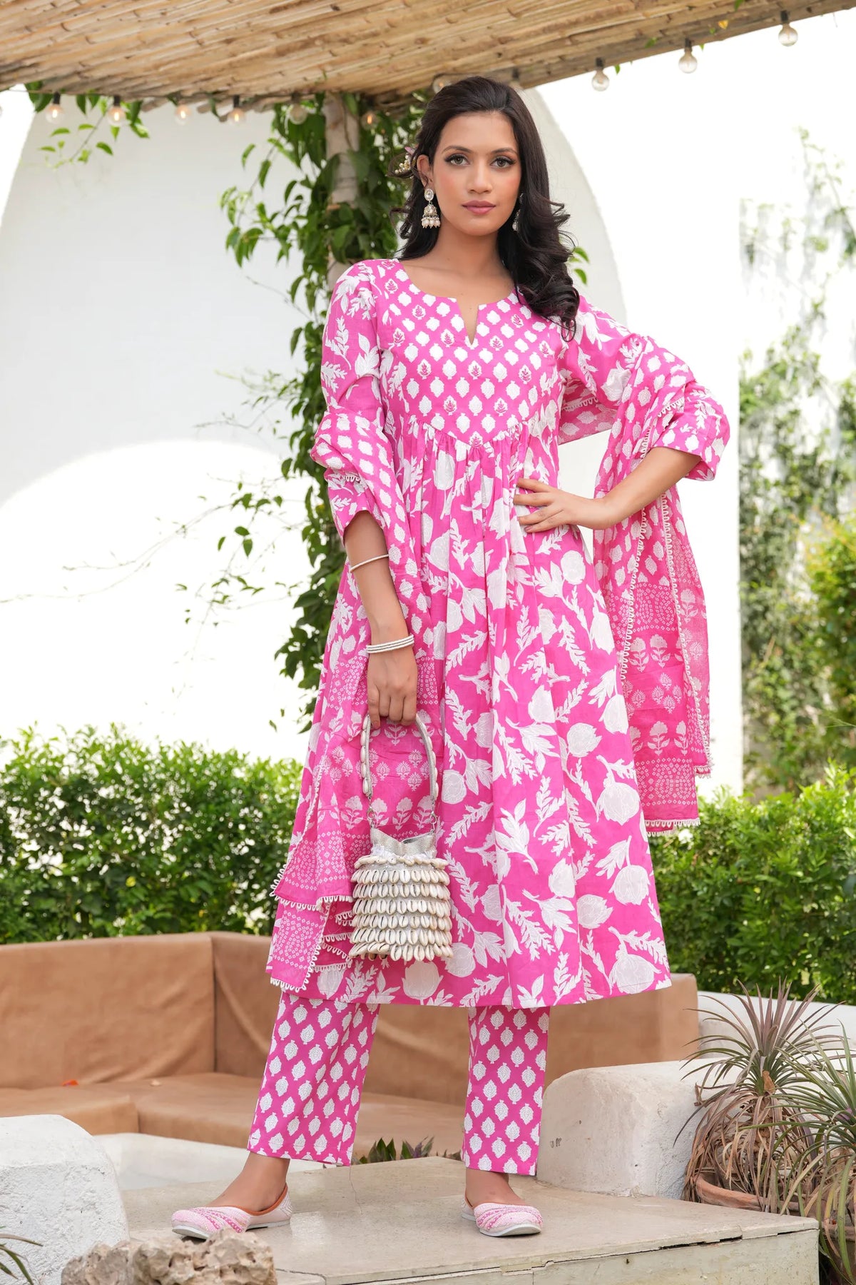Gulabi Kudi A-Line Cotton Kurta Set