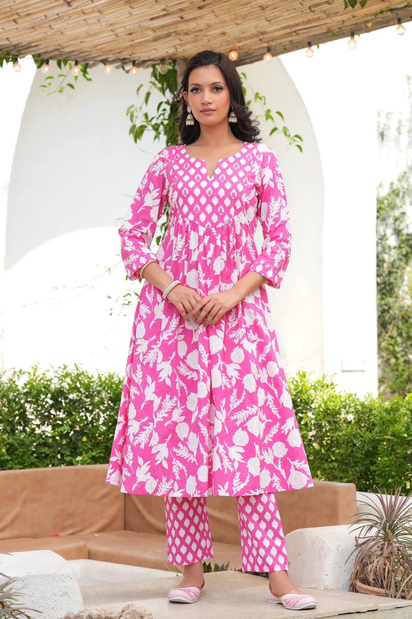 Gulabi Kudi A-Line Cotton Kurta Set